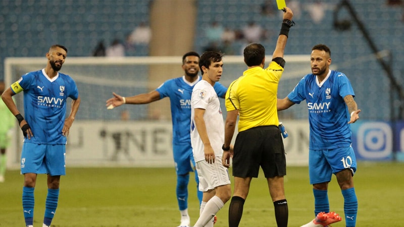 Neymar yellow card al hilal