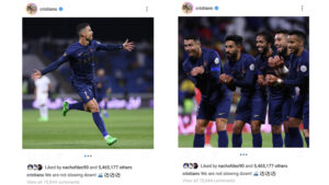 Ronaldo's Post after hat-trick