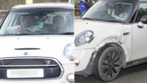 N'Golo Kante with his Mini he bought when he joined Leicester