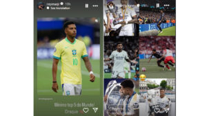 Instagram Story of Neymar and Rodrygo