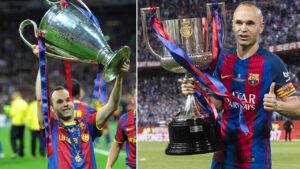 Andres Iniesta with trophy