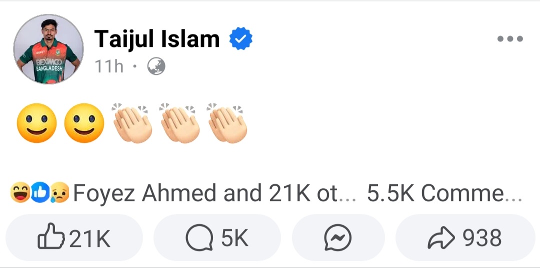Taijul Islam post 
