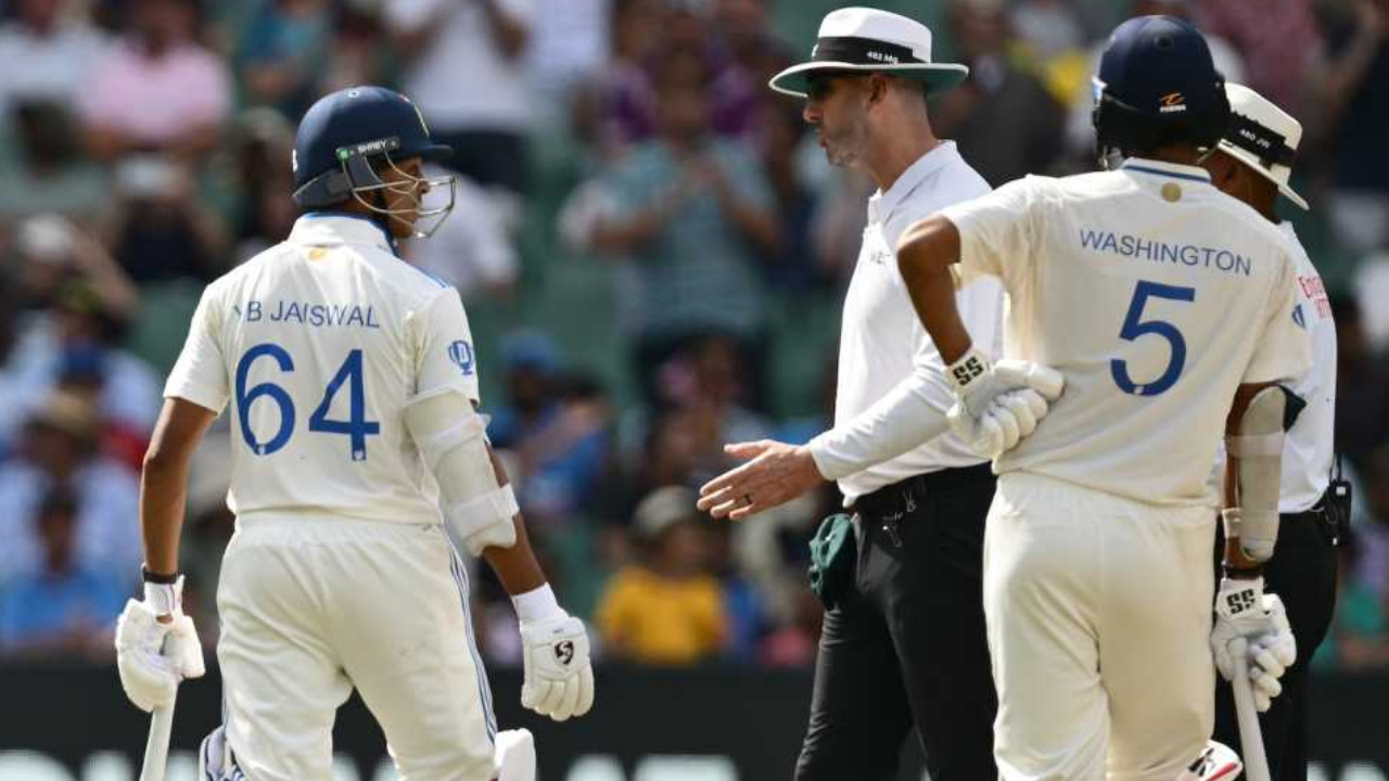 Jaiswal talked with umpire after his wicket