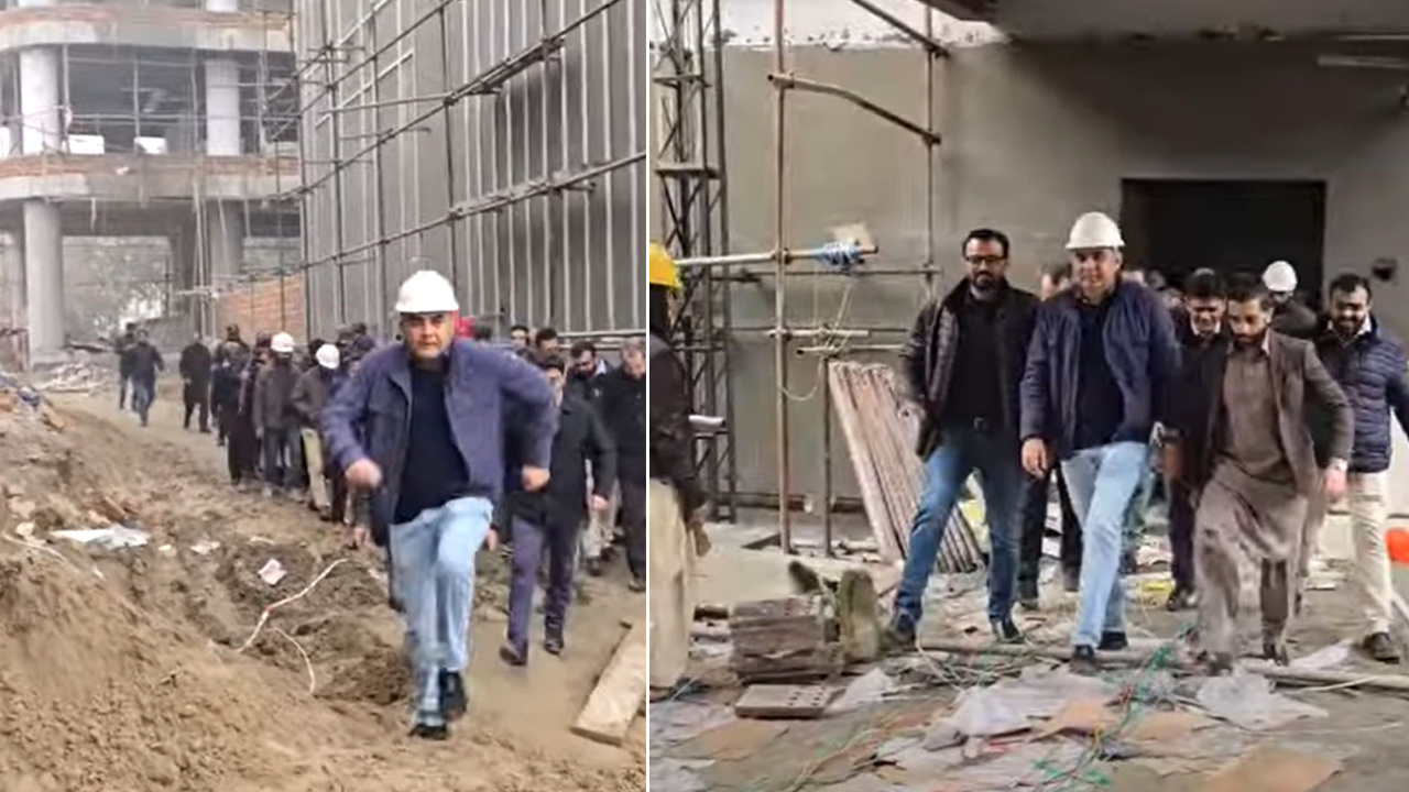 Mohshin Naqvi monitor the construction in stadiums