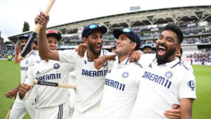 India celebrates victory over England in Oval Test