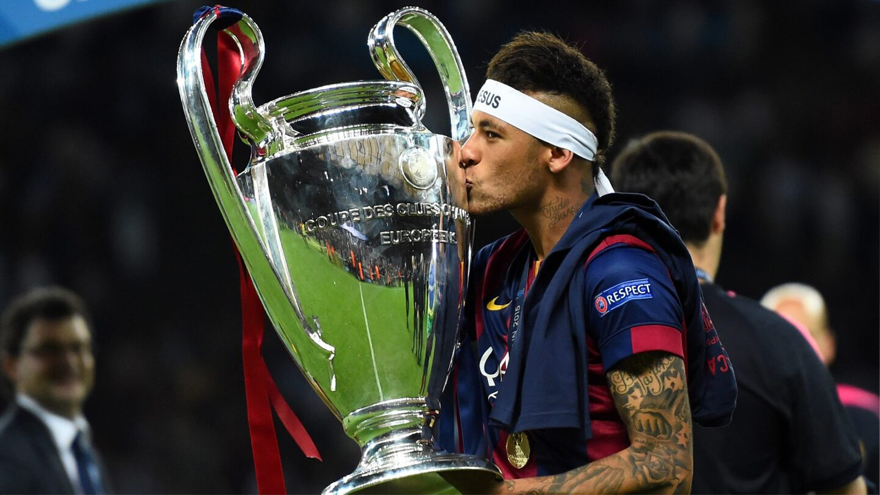  Neymar UCL trophy