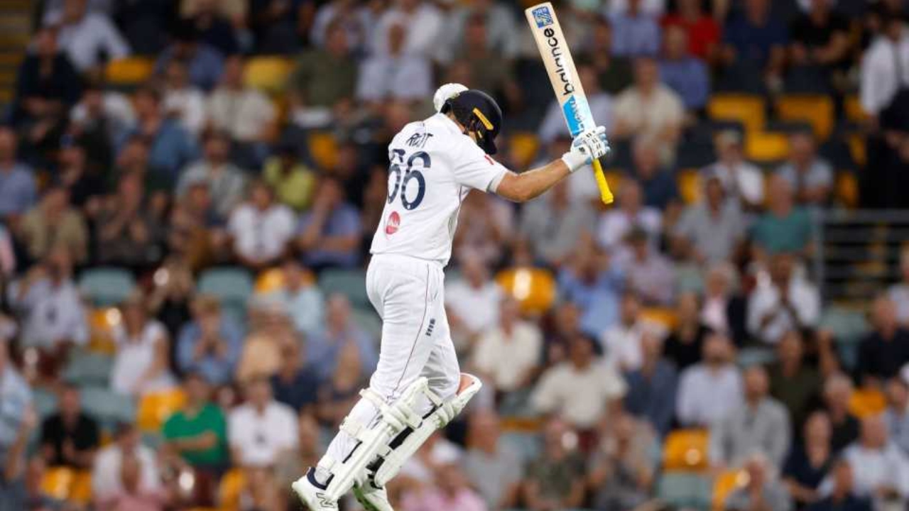 Joe Root celebrates his first test century in Australia