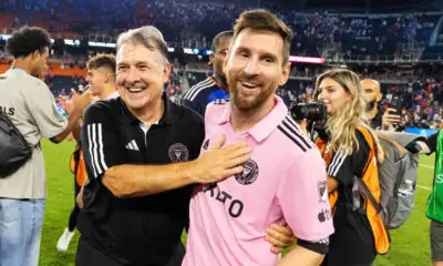 Lionel Messi with Inter Miami Coach Gerardo Martino