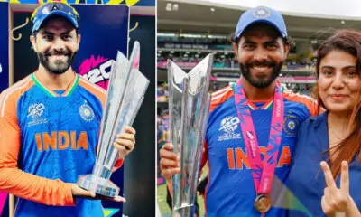 jadeja with family after win T-20 worldcup 2024