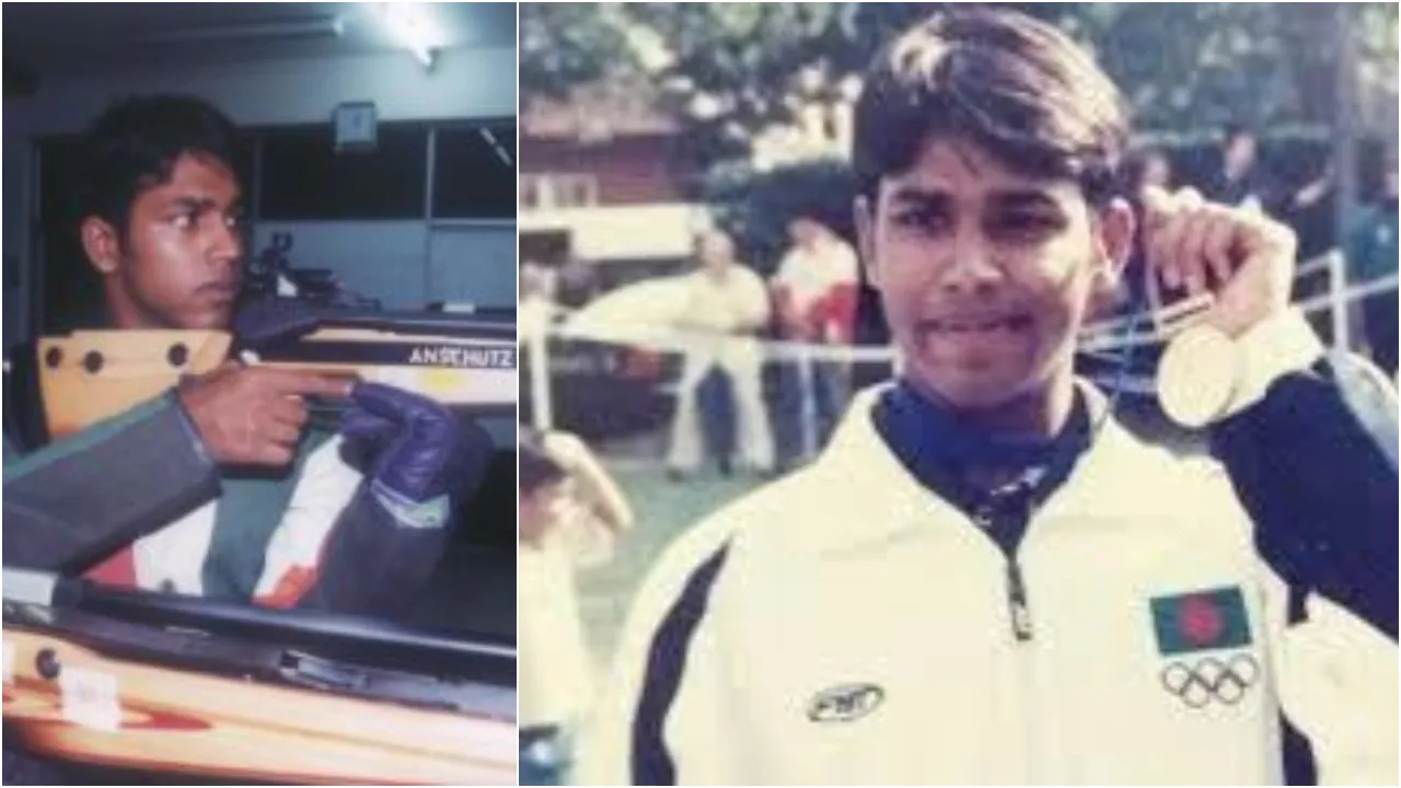 Asif Hossain Khan winning a gold medal in the 2002 Commonwealth Games