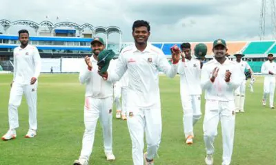 Bangladesh take lead thanks to Rakibul's excellent bowling