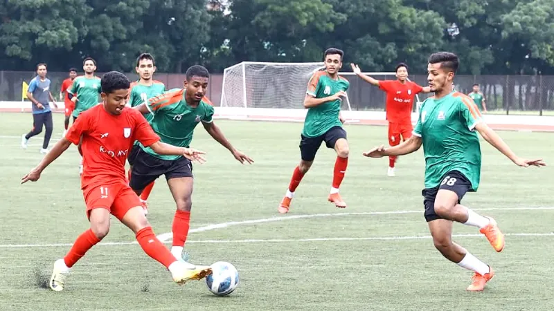 Bangladesh u19 football team practice camp