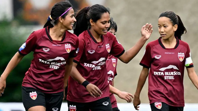 Bangladeshi footballers celebrate goals in Bhutanese league