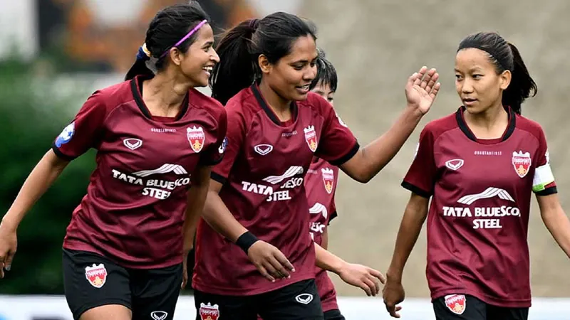 Bangladeshi footballers celebrate goals in Bhutanese league