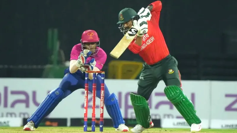 Litton Das batting against UAE