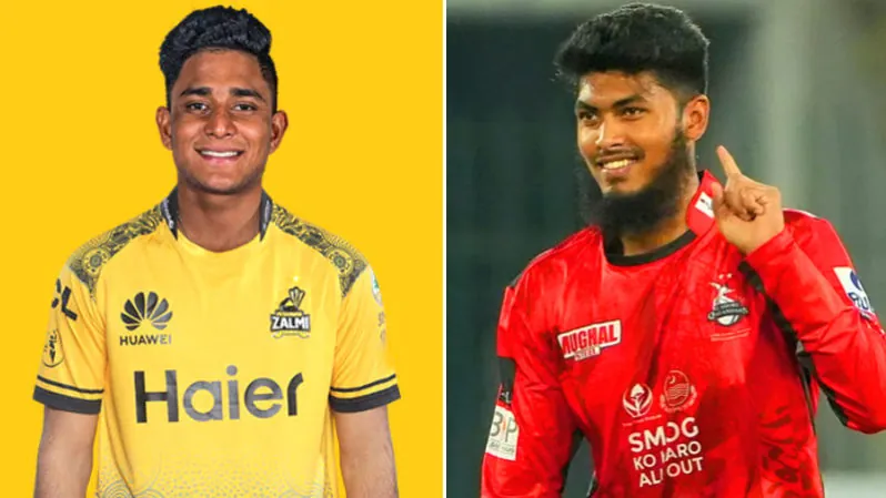 Nahid Rana with Peshawar Zalmi and Rishad Hossain in Lahore Qualandars