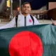 Shamit Shome with Bangladeshi flag