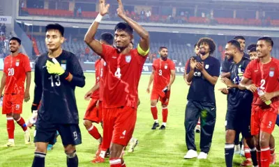 Bangladesh football team after match