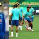 Brazil team practice with Ancelotti