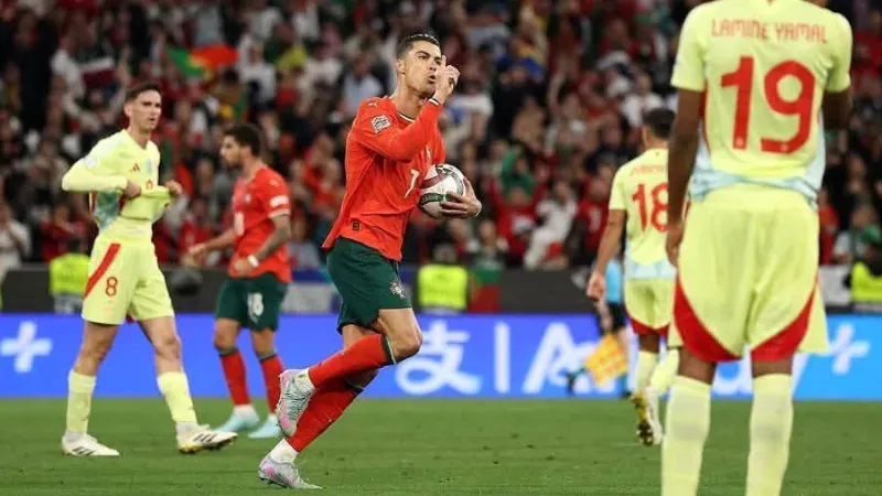 Cristiano Ronaldo in Nations League Final against Spain