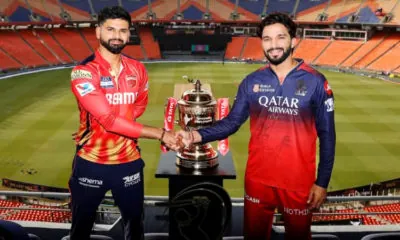 IPL finalists Panjab kings and Bengaluru with trophy