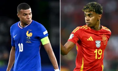 Kyllian Mbappe and Lamine Yamal; France vs Spain