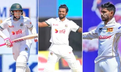 Mushfiqur Rahim, Nazmul Shanto and Pathum Nissanka century in Galle test