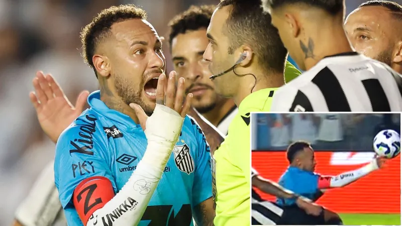 Neymar junior got red card after goal with hand