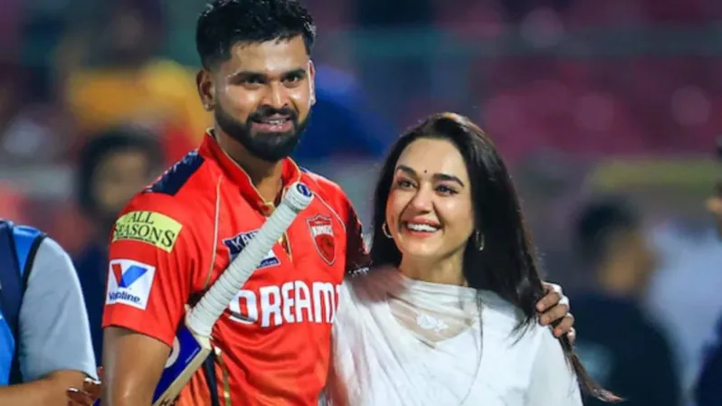 Preity Zinta with Shreyes Iyer; Punjab Kings
