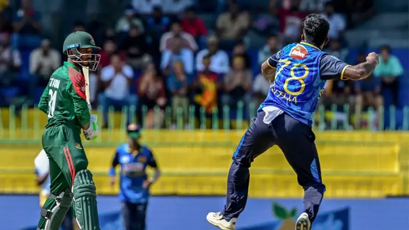 Asitha takes Tazid's wicket