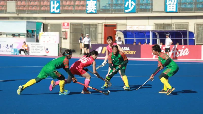 Bangladesh's women's team was knocked out of the title race after losing 9-0 to host China in the first match of the Super Four pool of the ongoing U-18 Women's Asia Cup in Dazhou, China.