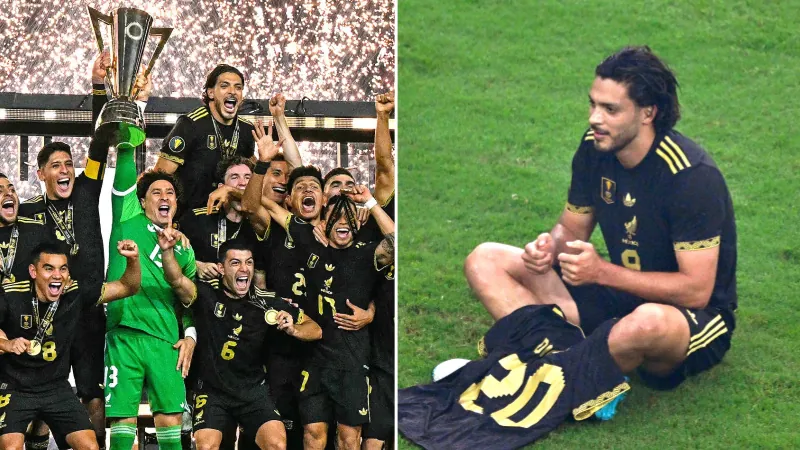 Diogo Jota's celebration in gold cup final
