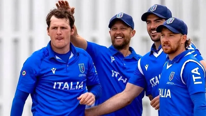 Italy, who are 19 places behind, beat Scotland in cricket