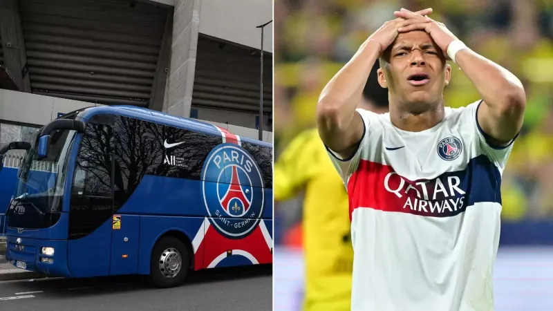 Real Madrid's bus leaves Mbappe behind