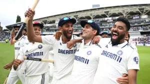 India celebrates victory over England in Oval Test