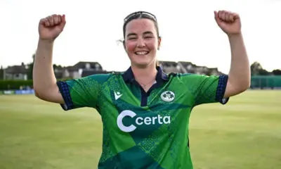 Jane Maguire hit a last-ball six against pakistan to win it for Ireland