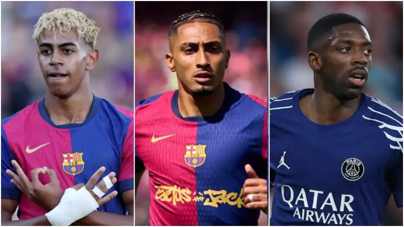 Lamine Yamal and Raphinha, Ousmane Dembele