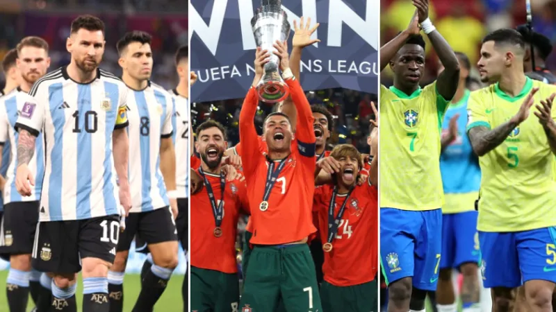 Argentina, Brazil and Portugal football