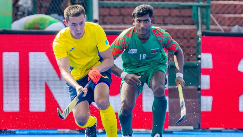 Bangladesh thrash Kazakhstan by a big margin in Asia Cup hockey.