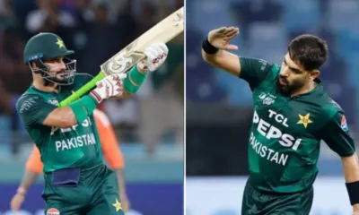 Pakistani Haris Rauf and Farhan celebration