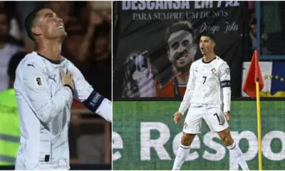 Ronaldo scores twice as Portugal pay Jota tributes