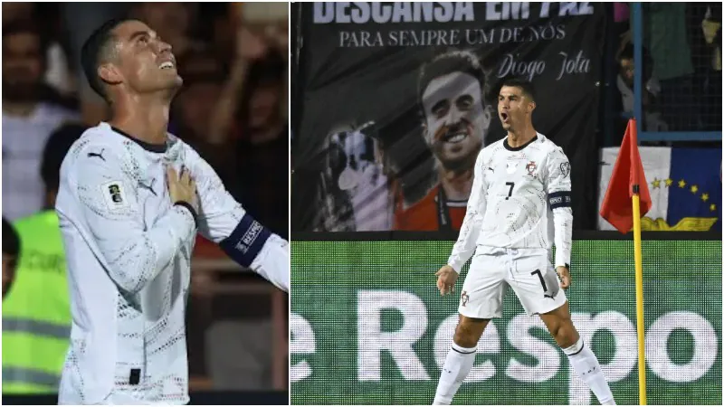 Ronaldo scores twice as Portugal pay Jota tributes