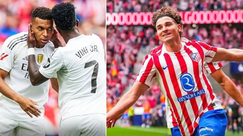 Álvarez’s brace seals Atlético’s victory in the Madrid derby.