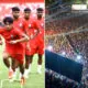 Bangladesh football match in giant screen
