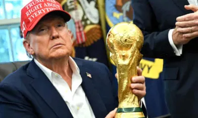 Donald Trump with World Cup trophy