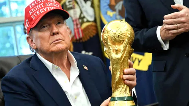 Donald Trump with World Cup trophy