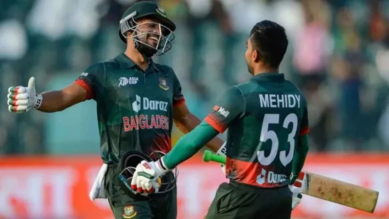 নাজমুল হোসেন শান্ত ও মেহেদী হাসান মিরাজ