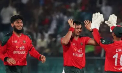 West Indies set a challenging target for Bangladesh in the first T20.