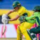 After a batting collapse, Australia still post a big total; Pakistan in search of their first win.