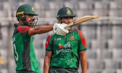 Record-breaking partnership between Soumya and Saif in Mirpur, yet Bangladesh fall short of 300.